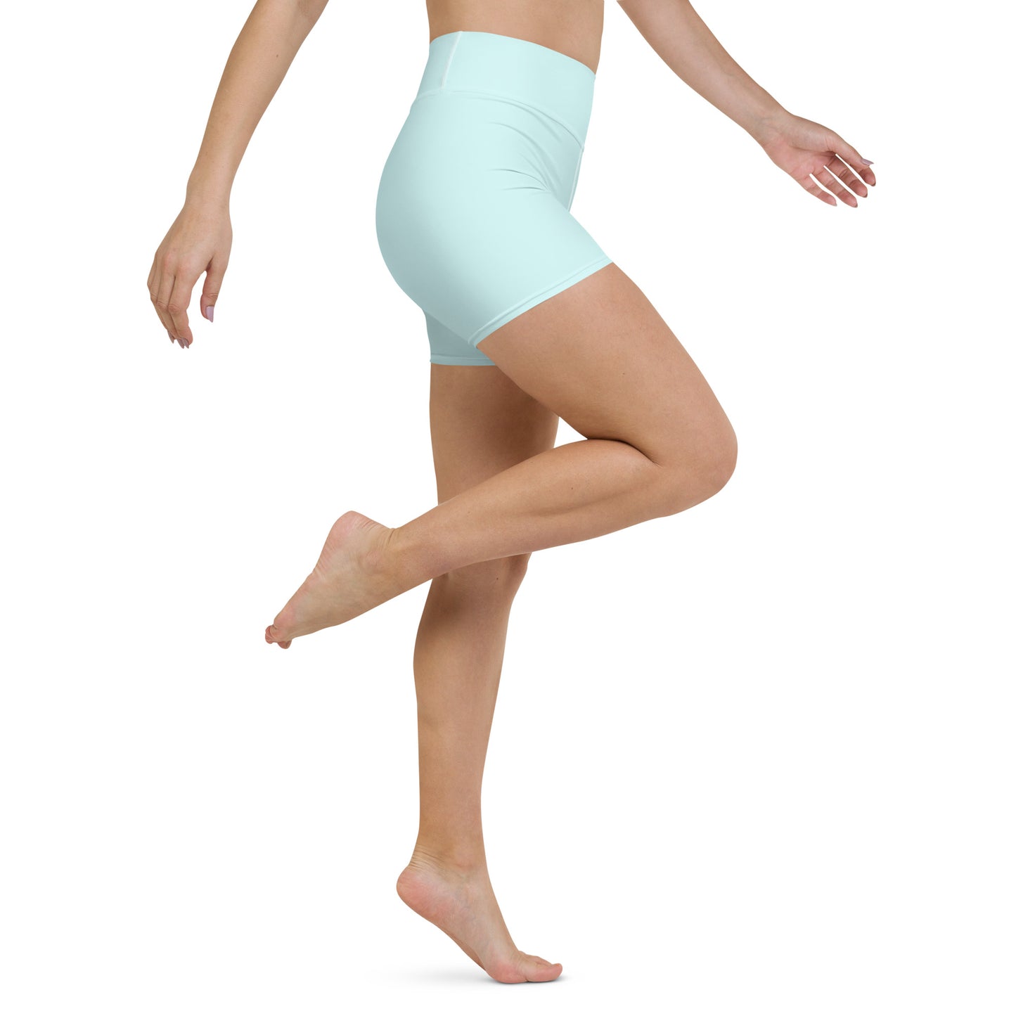 Pastel Blue High-Rise Yoga Shorts