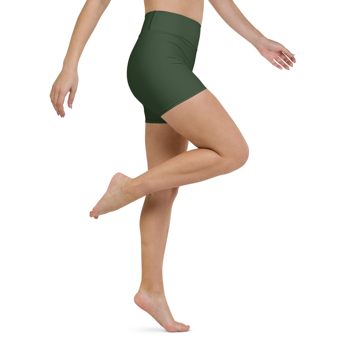 Forest Green High-Rise Yoga Shorts