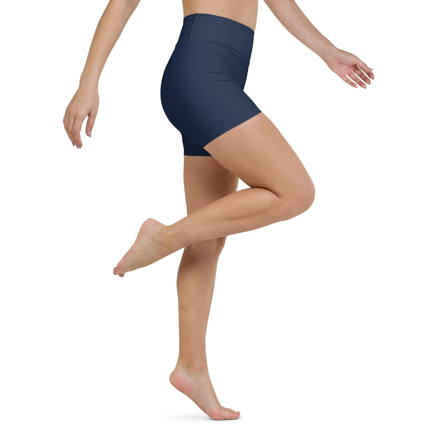 Navy High-Rise Yoga Shorts