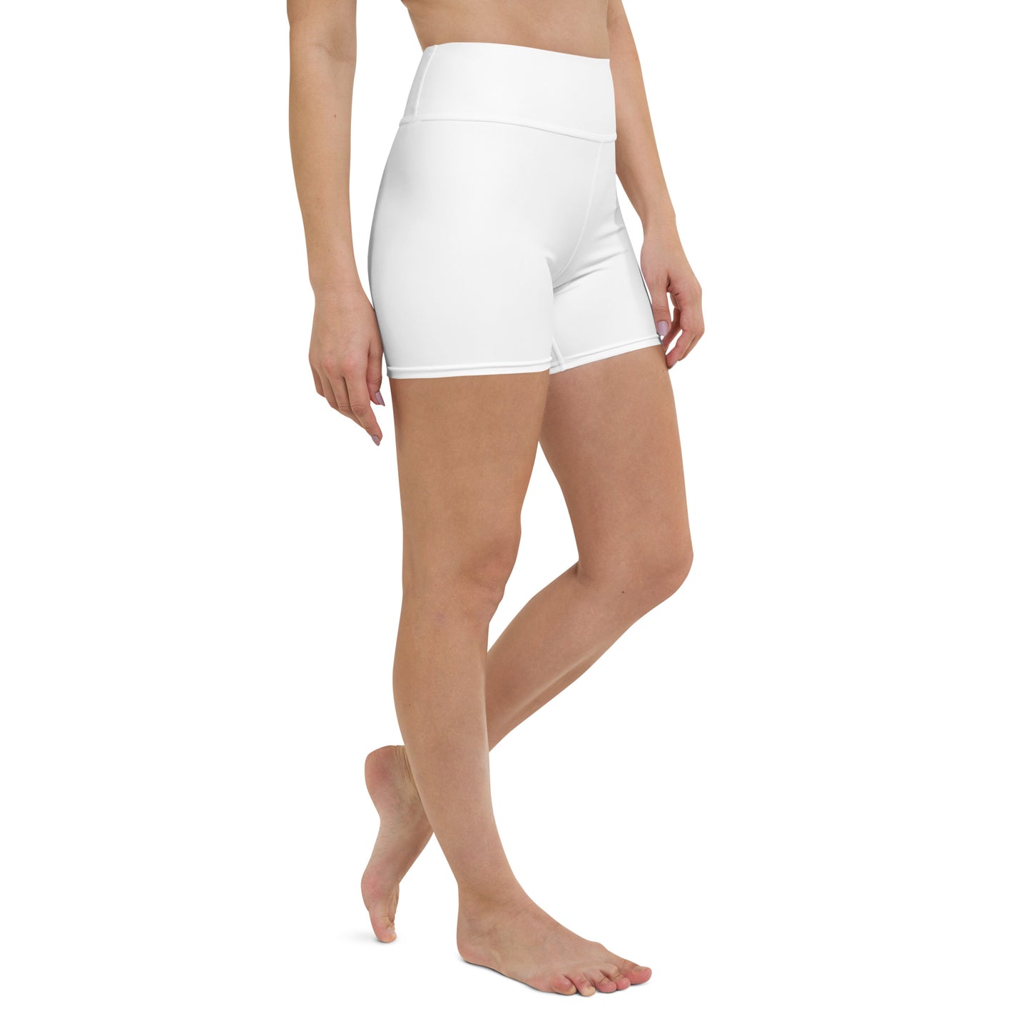 White High-Rise Yoga Shorts