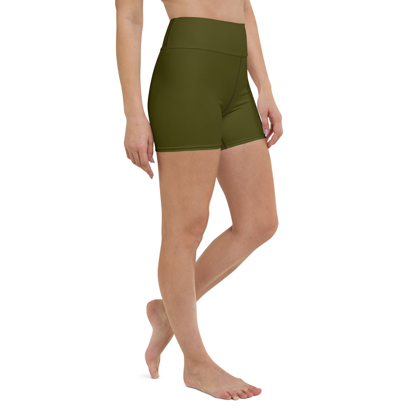 Olive High-Rise Yoga Shorts