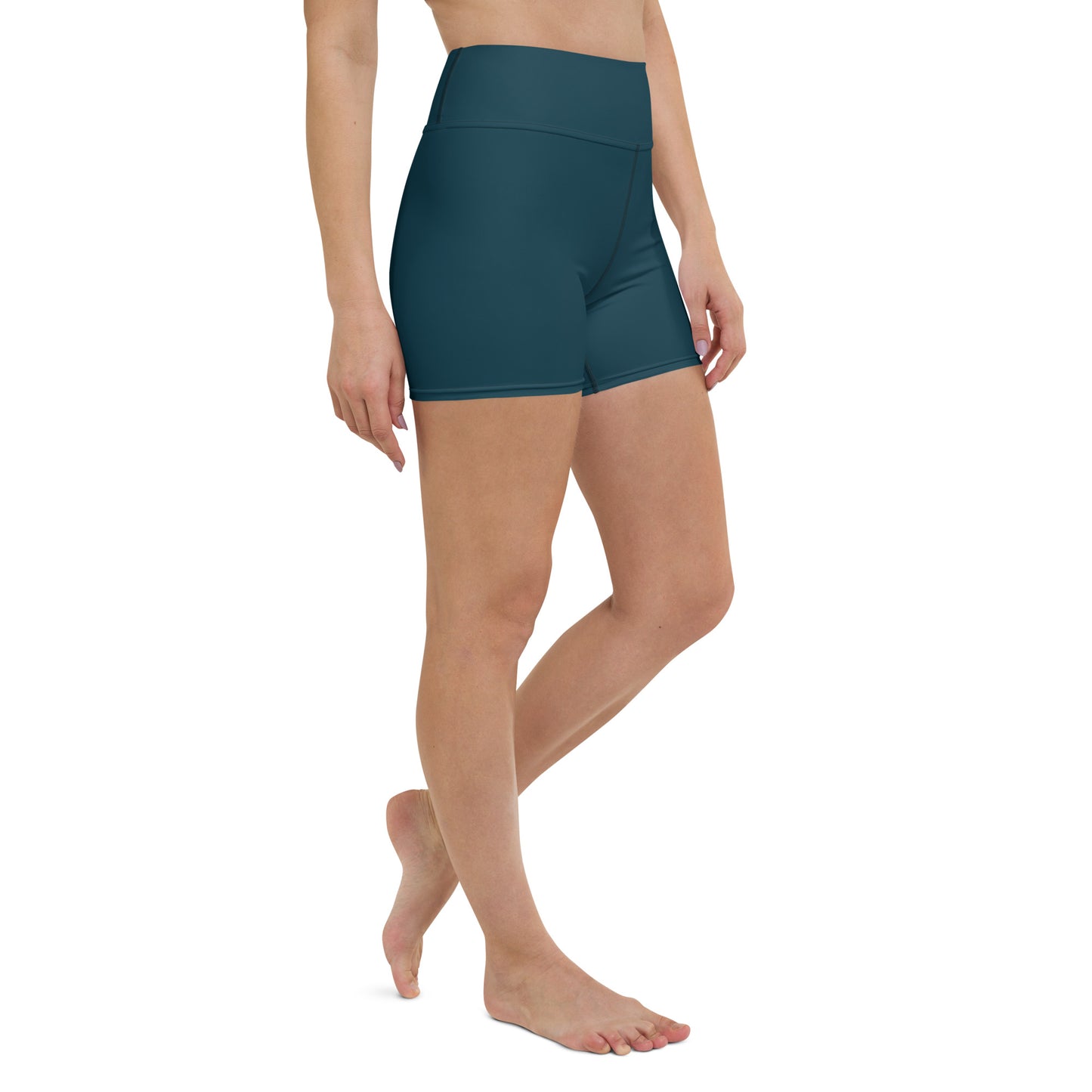 Petrol Blue High-Rise Yoga Shorts