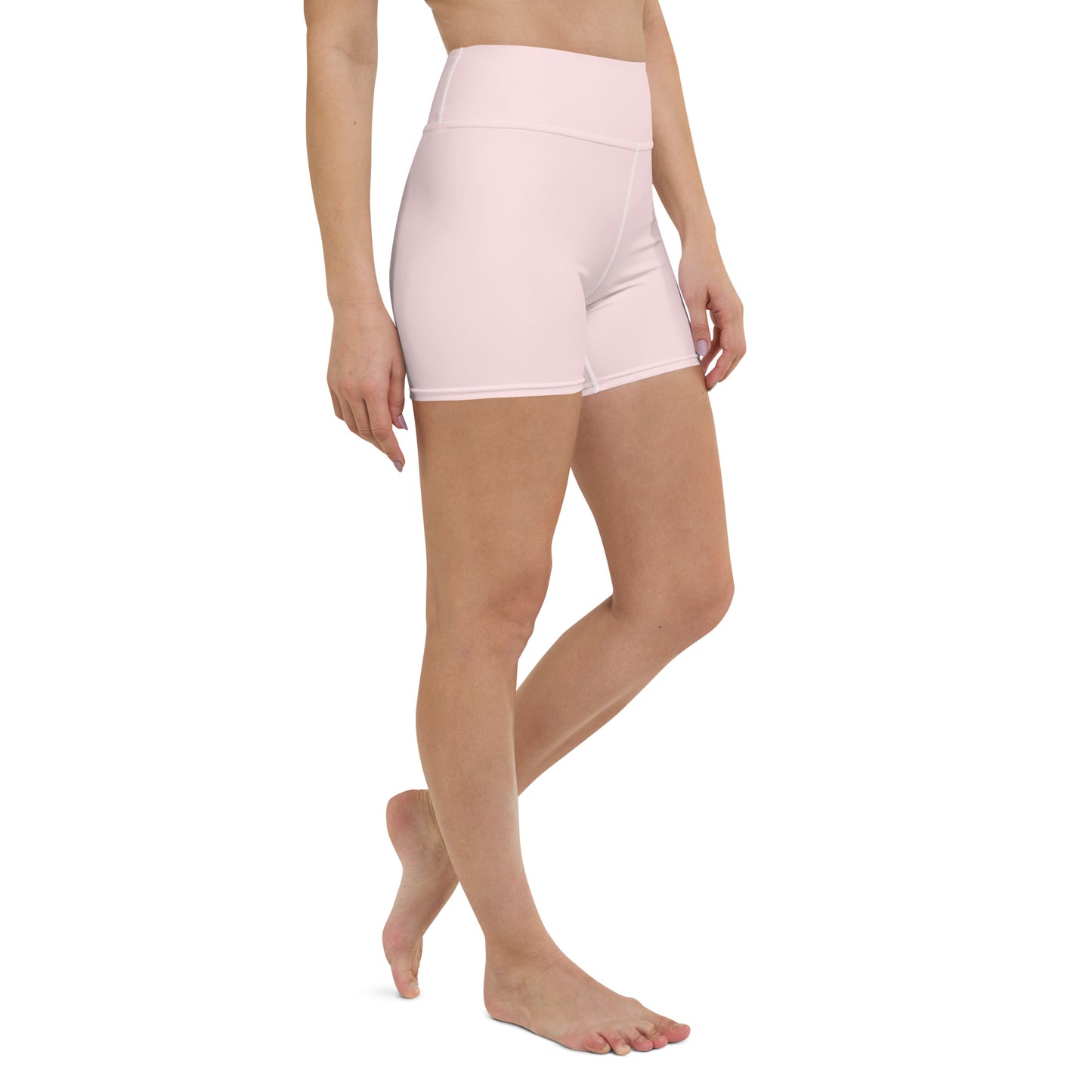 Pastel Pink High-Rise Yoga Shorts