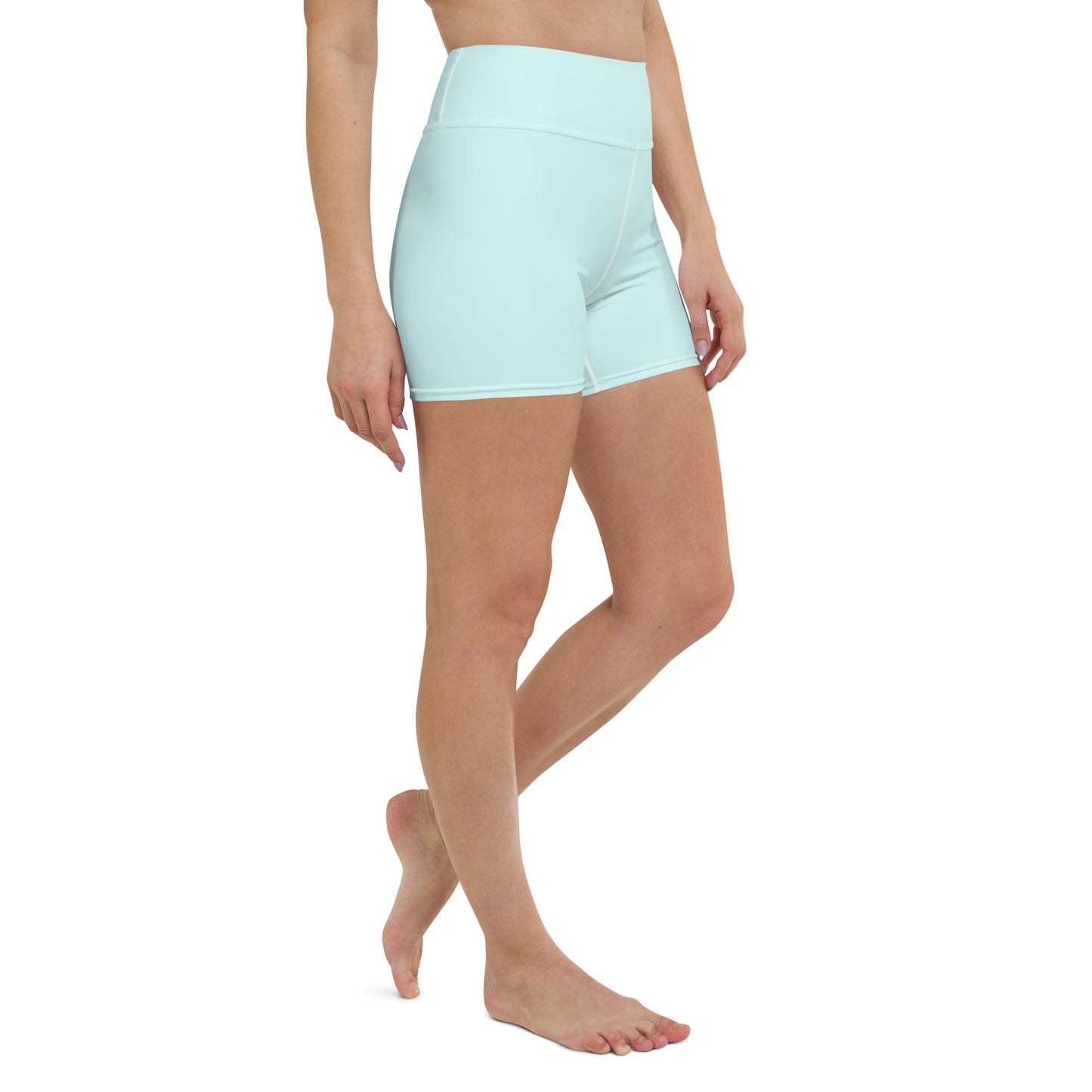 Pastel Blue High-Rise Yoga Shorts