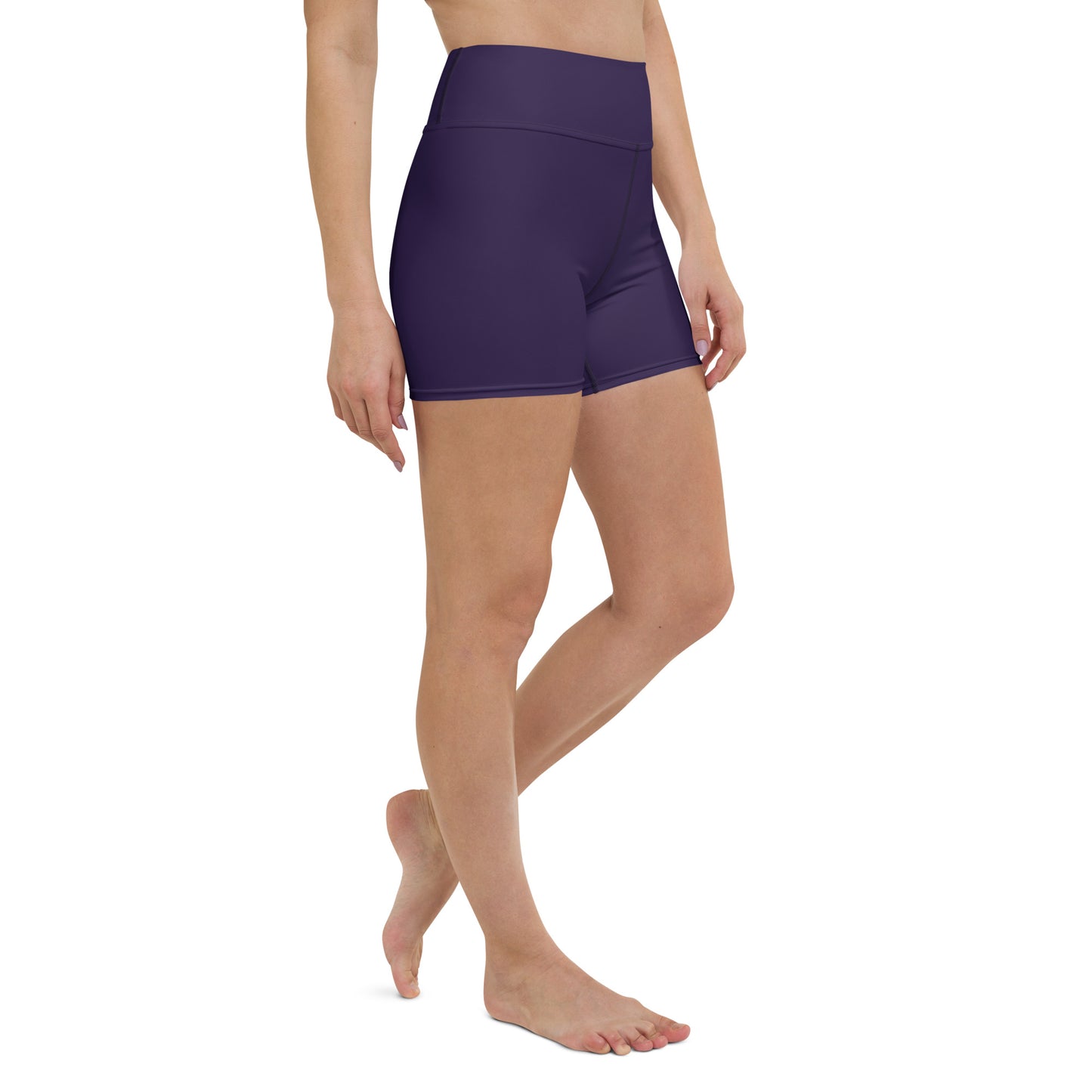 Dark Purple High-Rise Yoga Shorts