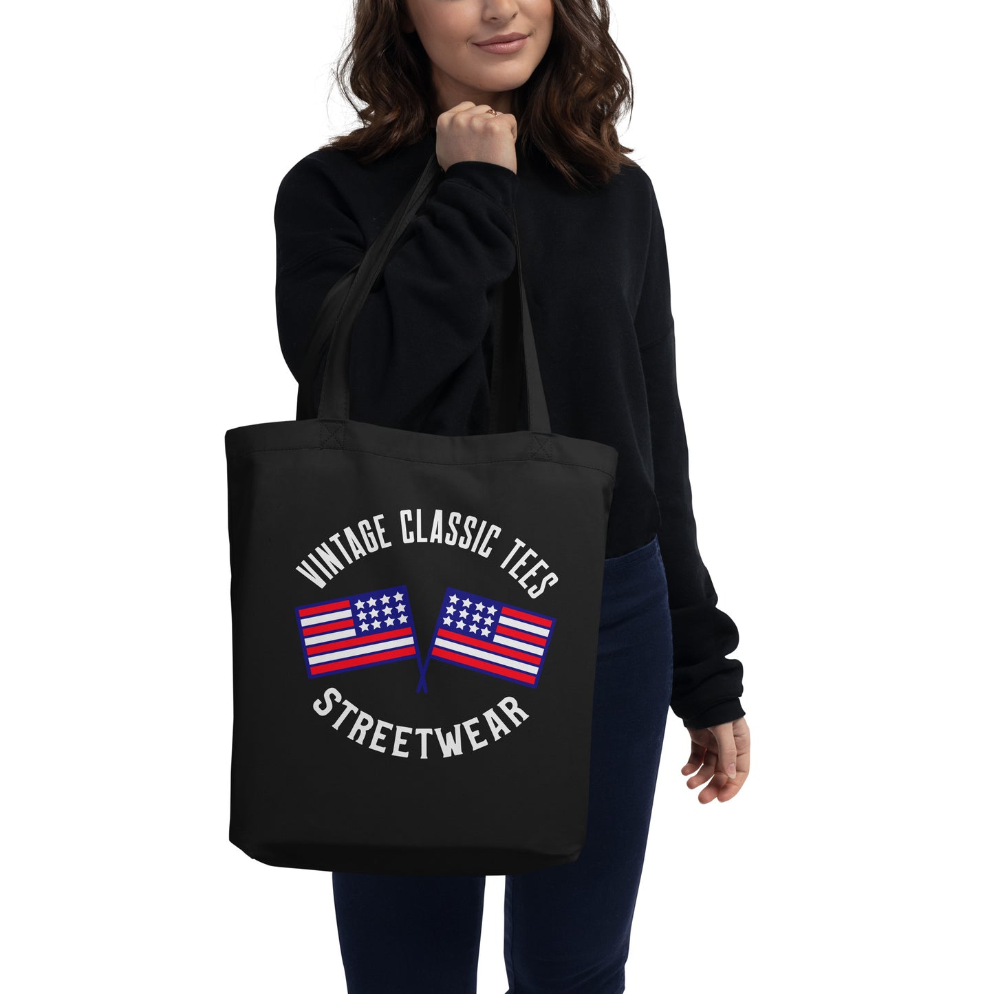 100% Organic Cotton Black Tote Bag