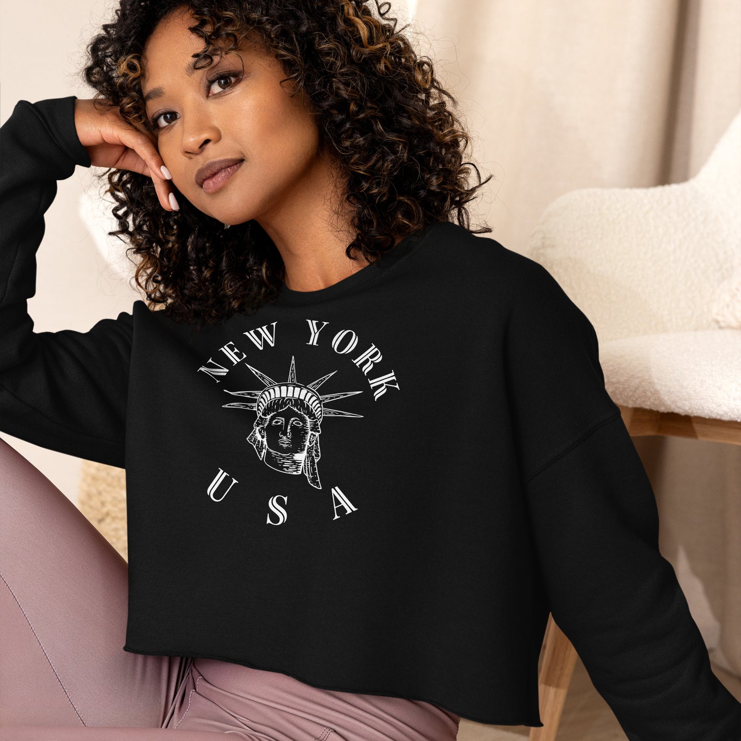 New York Women's Crop Sweatshirt