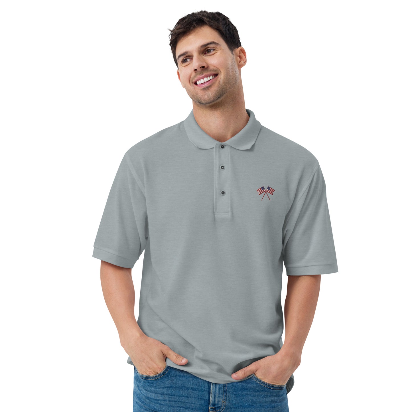 American Flag Men's Premium Polo