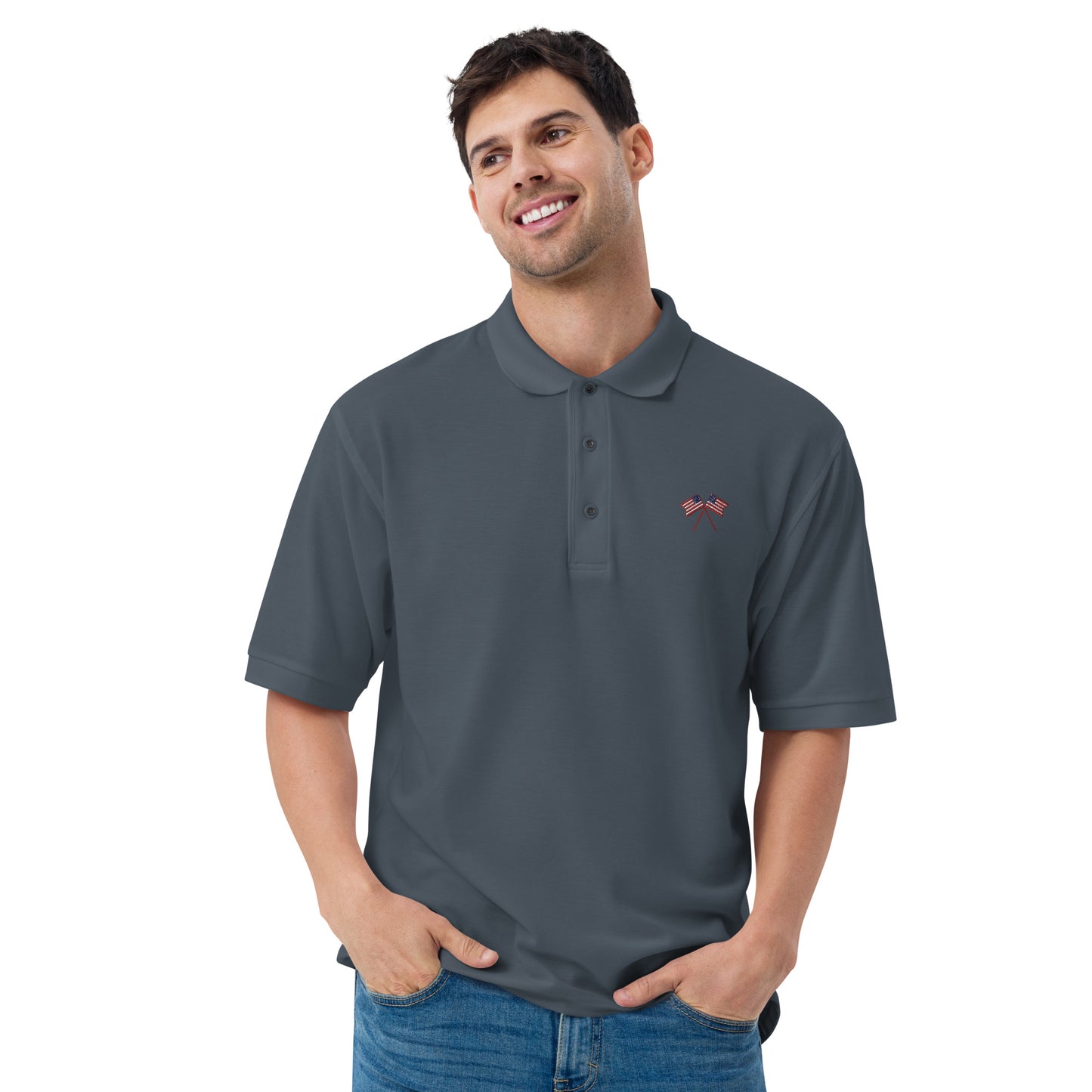 American Flag Men's Premium Polo