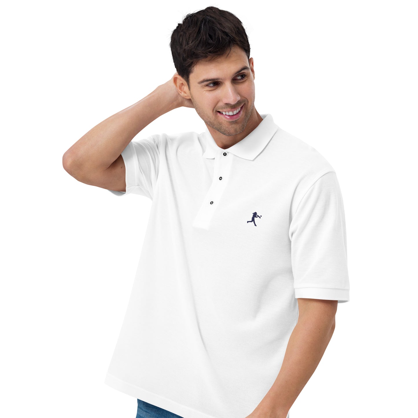 Baseball Player Men's Premium Polo