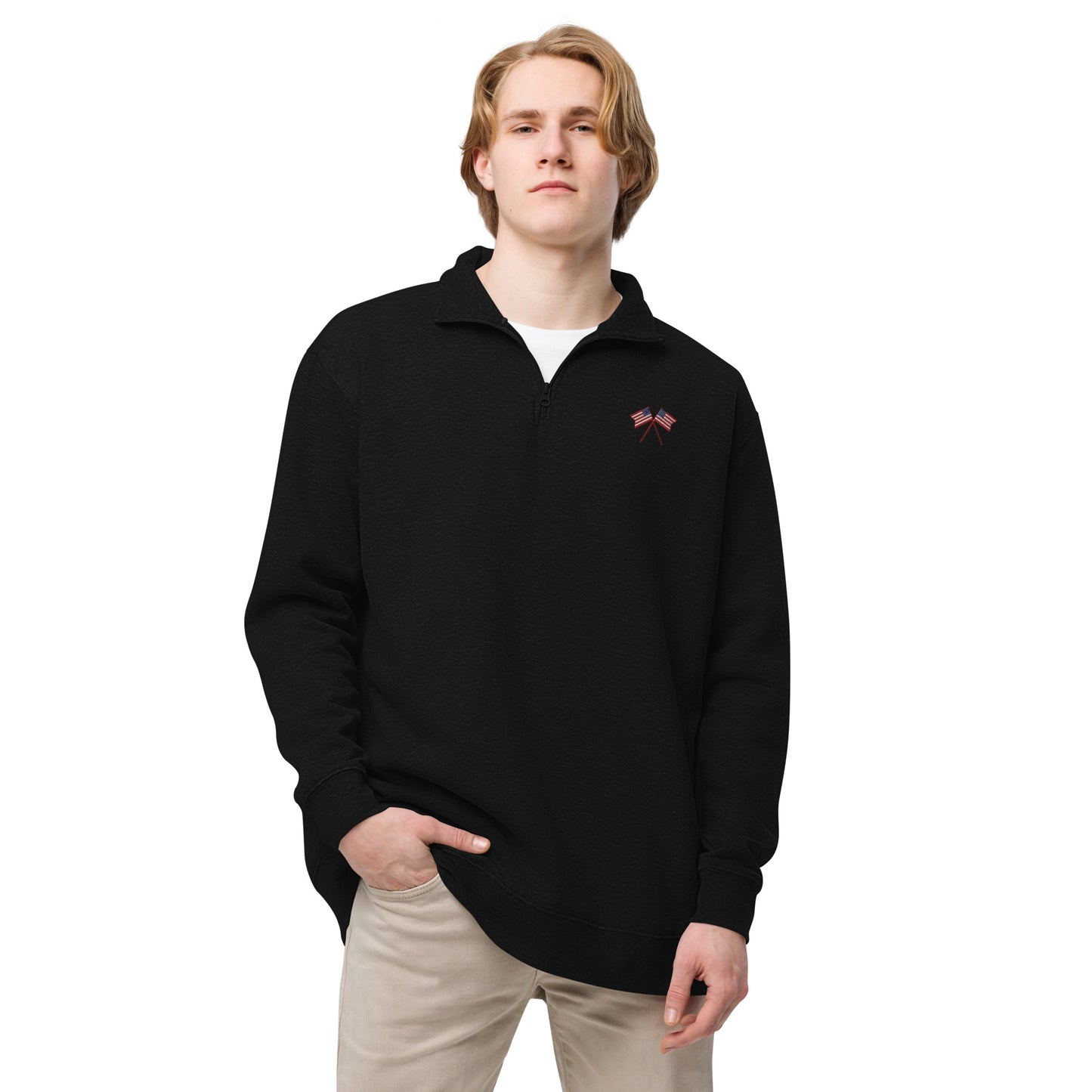 American Flag Fleece Zip Pullover