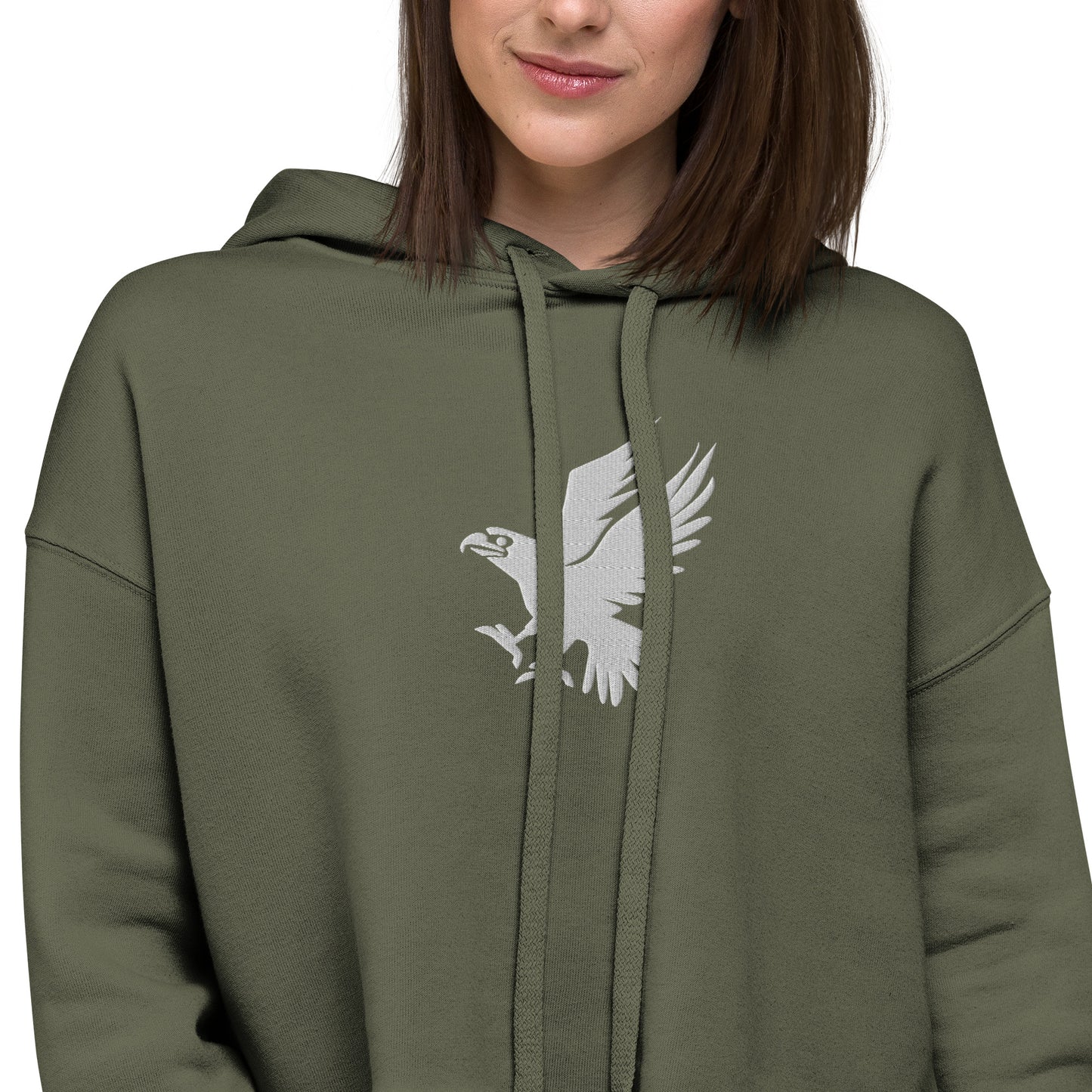 Eagle Embroidered Crop Hoodie