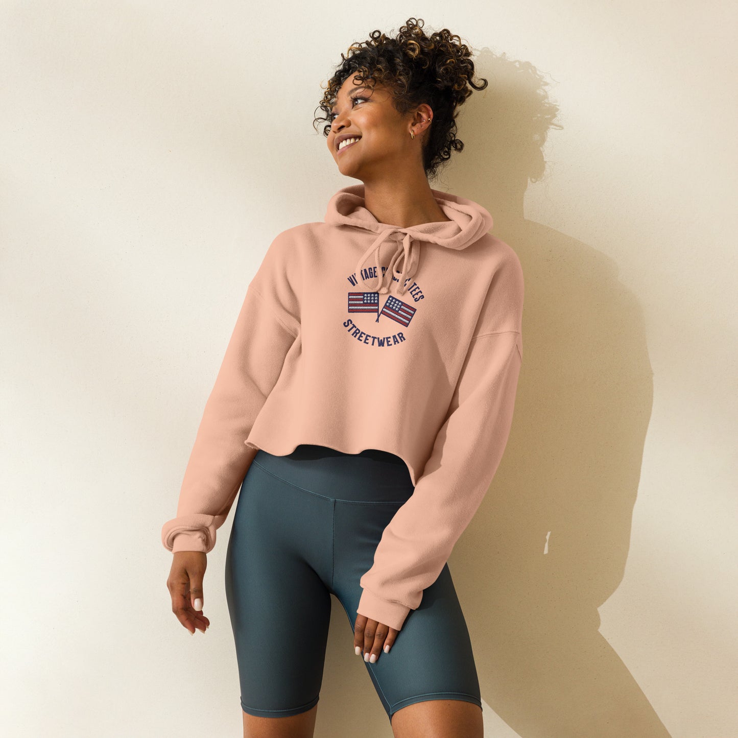 Logo Embroidered Crop Hoodie