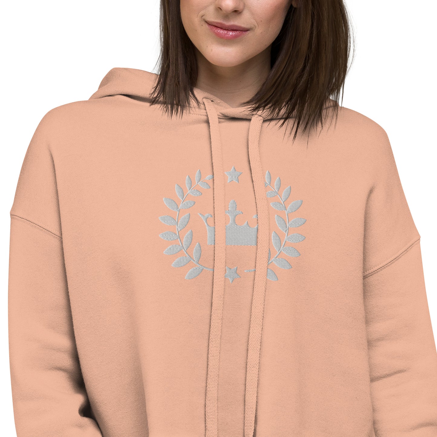 Victory Embroidered Crop Hoodie