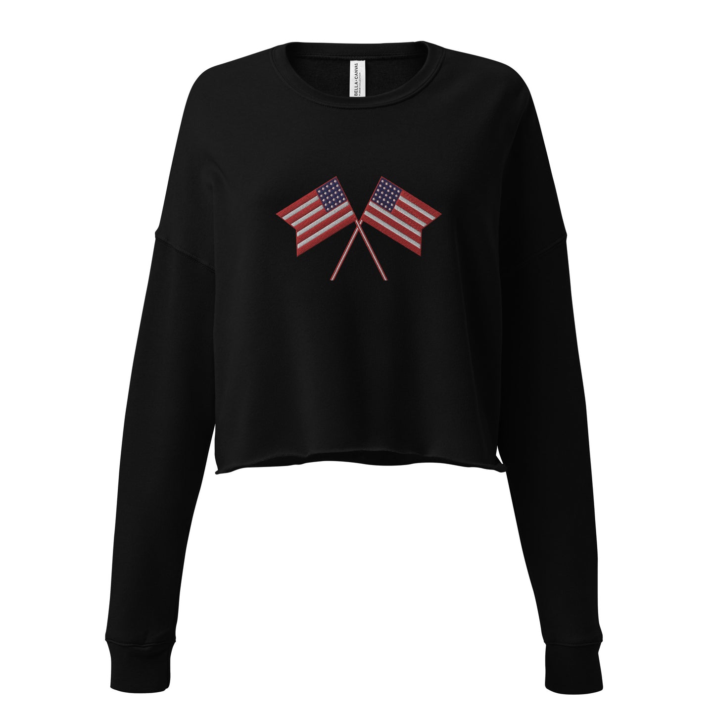 American Flag Women's Crop Sweatshirt