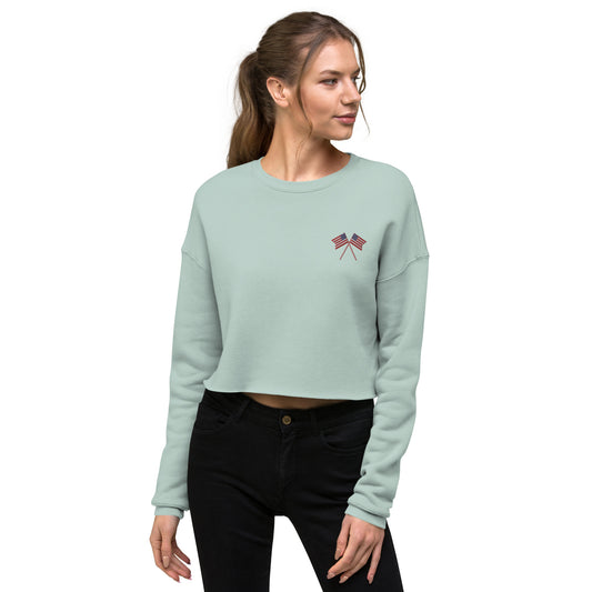 US Flag Women's Crop Sweatshirt