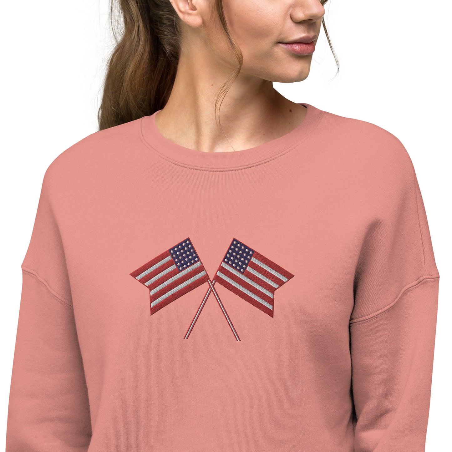 American Flag Women's Crop Sweatshirt