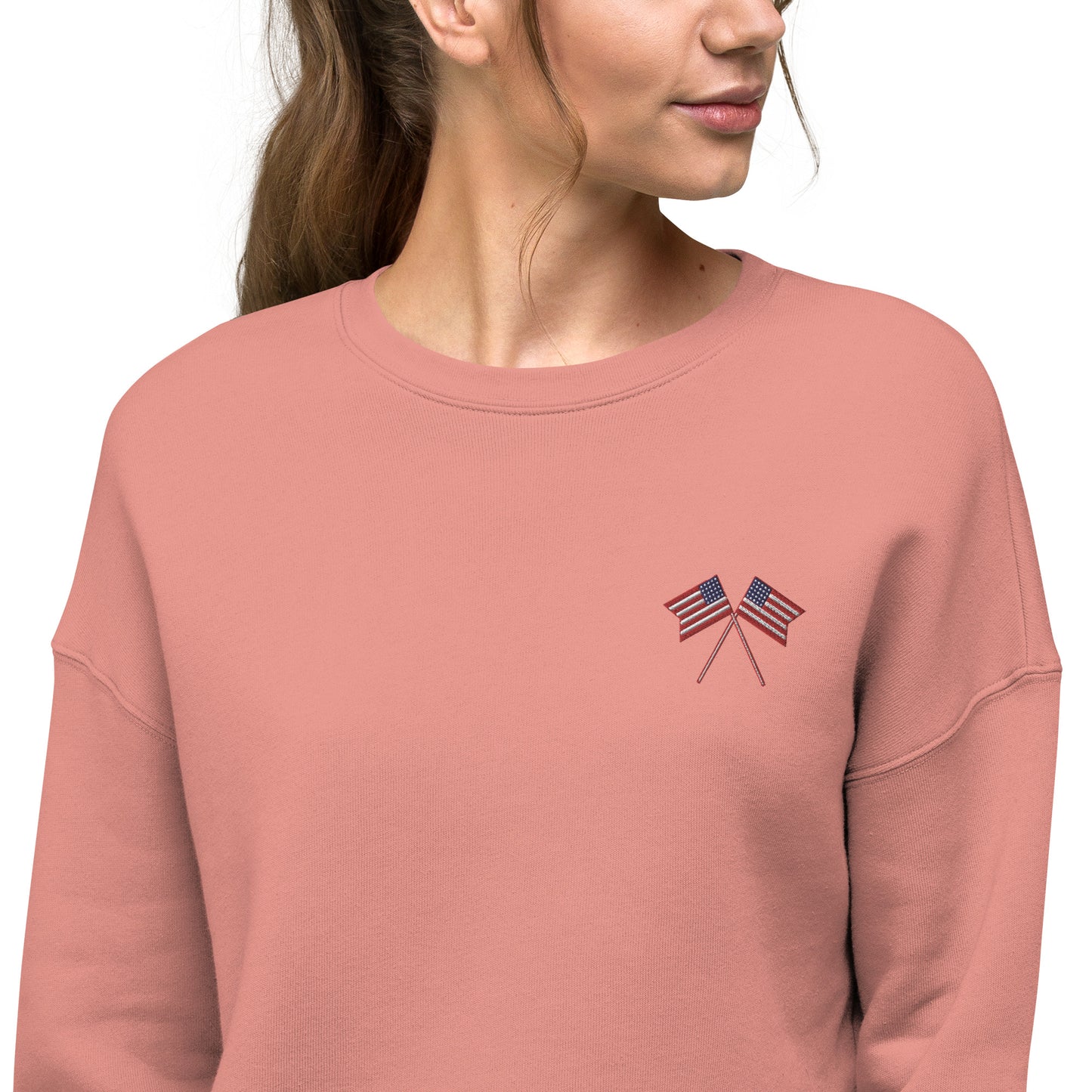 US Flag Women's Crop Sweatshirt