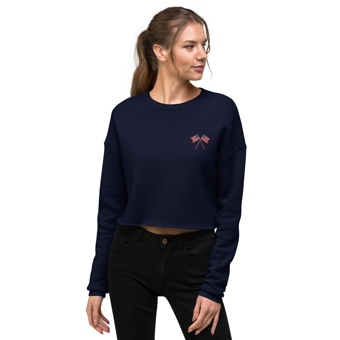 US Flag Women's Crop Sweatshirt