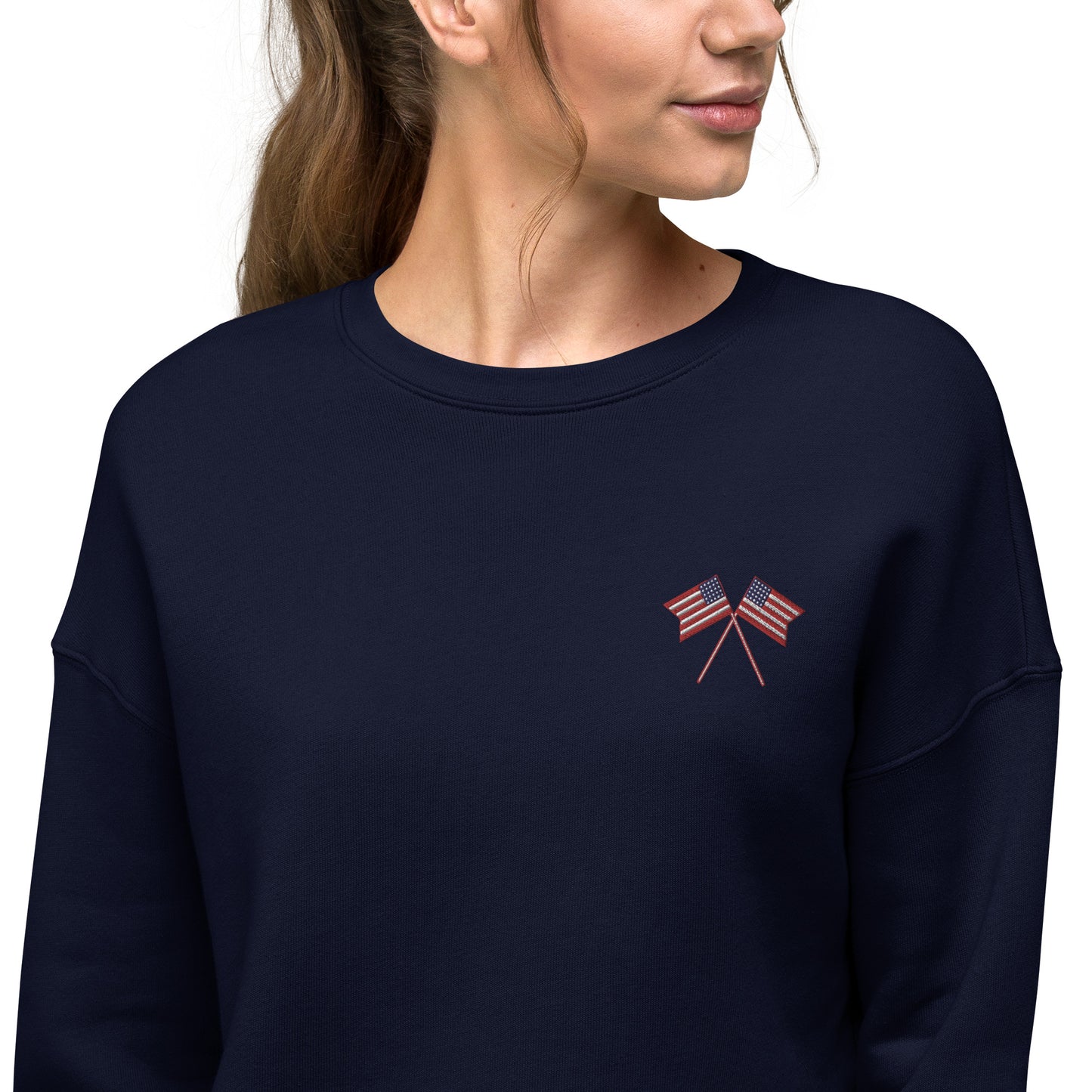 US Flag Women's Crop Sweatshirt